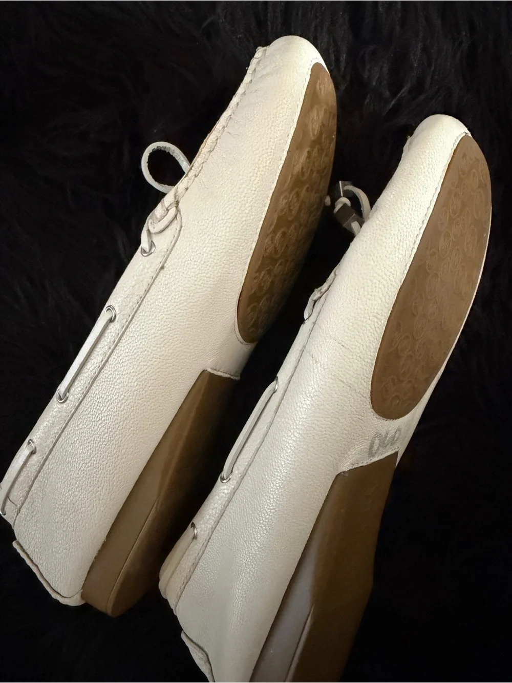 Michael Kors Ivory Leather Moccasins with Tassels